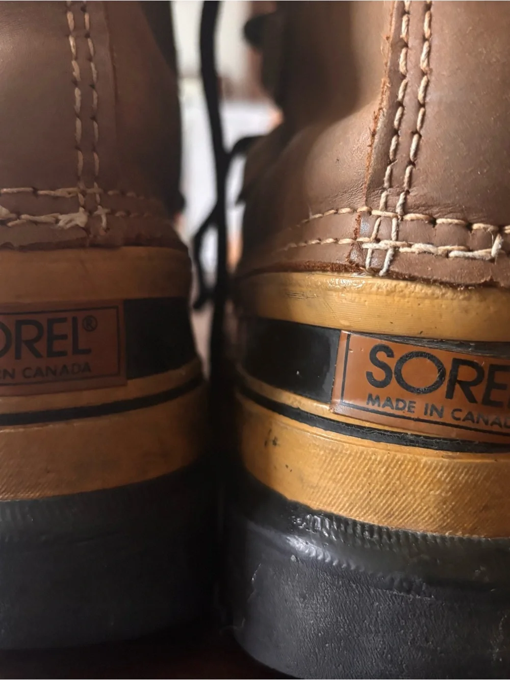 Sorel Brown and Black Women's Winter Rain Boots with Faux Fur Cuff